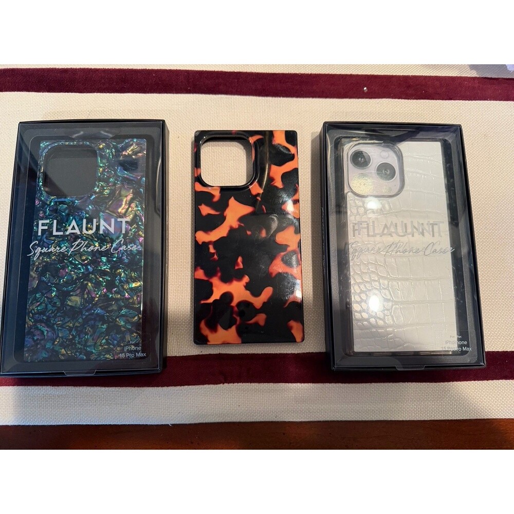 Lot Of 3 Flaunt Square Phone Case for iPhone 15 Pro Max